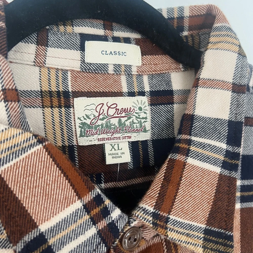Plaid Men's Shirt in Brown and White - Picture 2 of 5